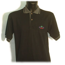 KSP black embroidered logo polo shirt